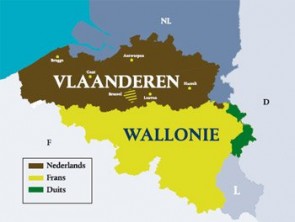 Kaart Belgie taalgebieden