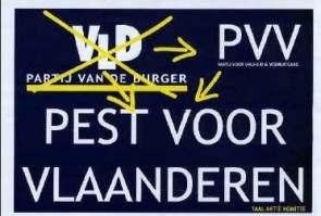 Affiche van het Taal Aktie Komitee (TAK)