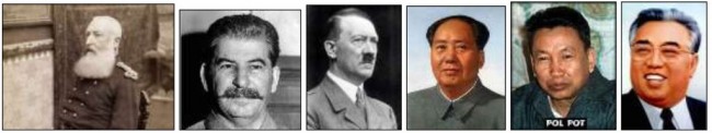 Leopold II, Stalin, Hitler, Mao, Pol Pot, Kim Il Sung … massamoordenaars van de ergste soort !